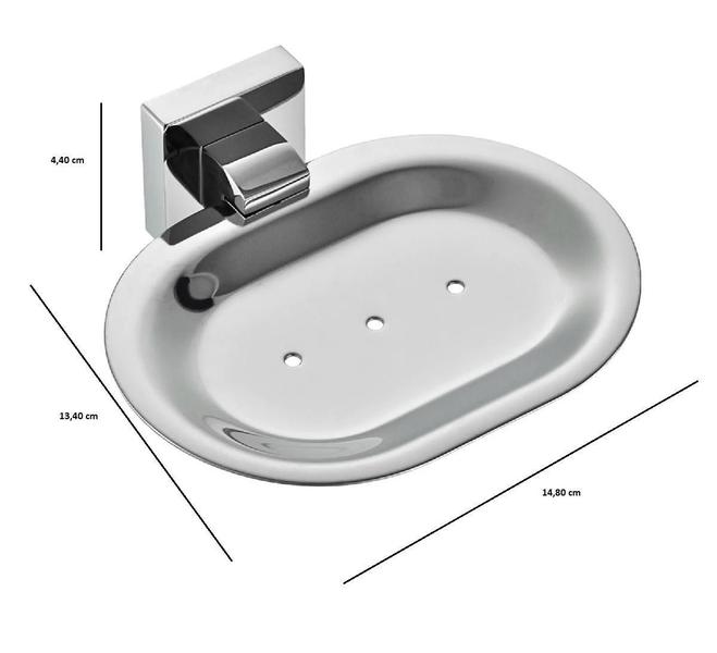 Imagem de Saboneteira Parede Italy Line Eterna Banheiro Inox Polido