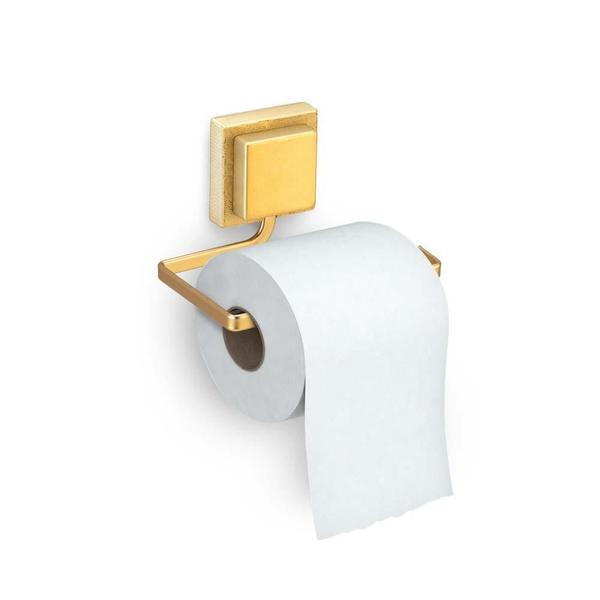 Imagem de Saboneteira + Porta Papel Higiênico Sem Furo 3M Dourado Fosc