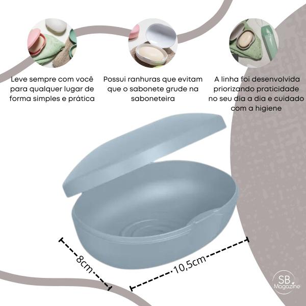 Imagem de Saboneteira Portátil Soft Para Viagem Sabonete Ou Azul Glacial 