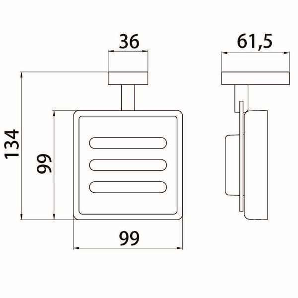 Imagem de Saboneteira Quadrada Para Box Banheiro Parede Cromada