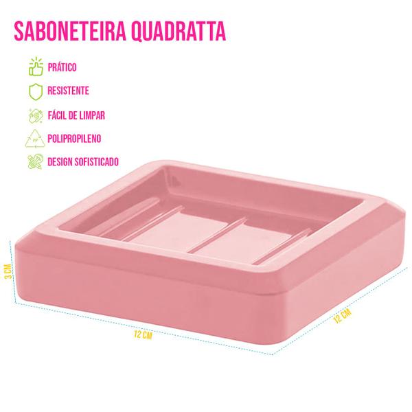 Imagem de Saboneteira Quadratta Lavabo Moderna Banheiro Porta Sabonete