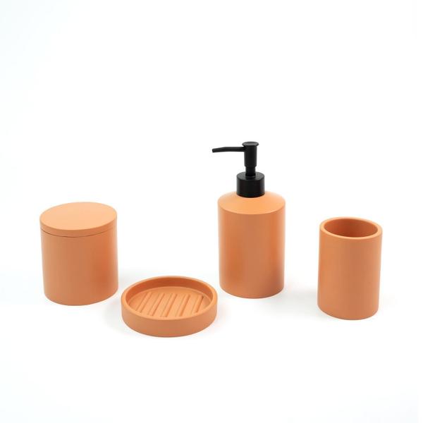 Imagem de Saboneteira Redonda De Resina Minimal Terracota - Oikos Unic