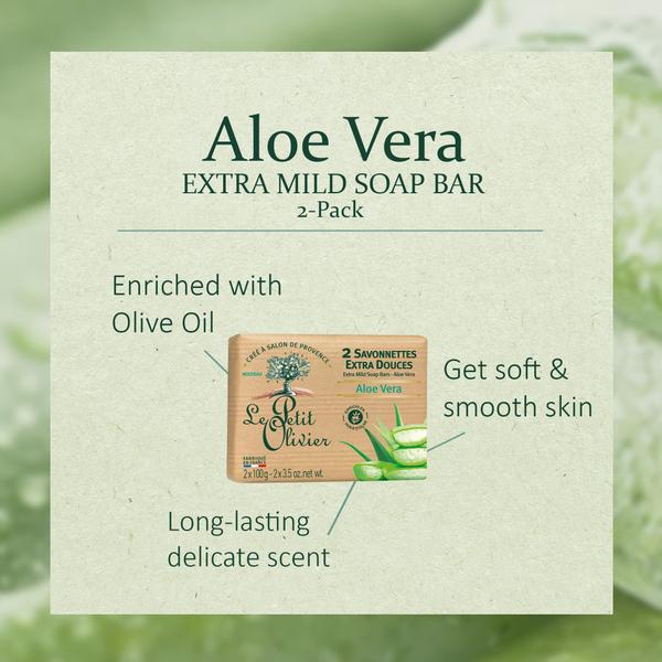 Imagem de Sabonetes Le Petit Olivier Extra Mild Aloe Vera 2 unidades