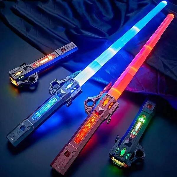 Imagem de Sabre de Luz Retrátil Infantil - Espada Laser com Luzes Piscantes para Cosplay