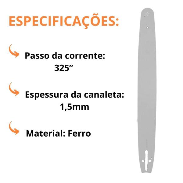 Imagem de Sabre Motosserra 22 Polegadas Passo 0.325 1,5mm Evald 