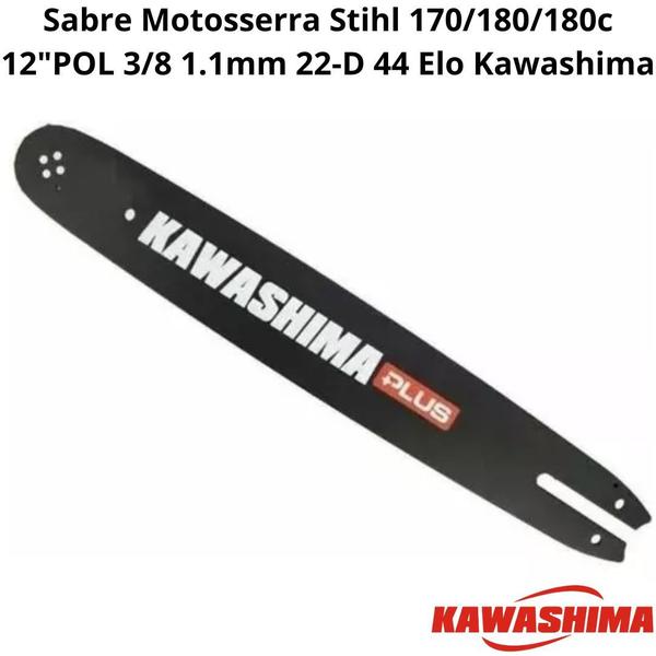 Imagem de Sabre Motosserra Motopoda Stihl 170/180/180C 12"POL 3/8 1.1mm 22-D 44 Elo Kawashima