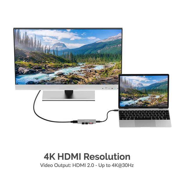 SABRENT 5 em 1 USB C Multi-Port HUB para Windows & Mac OS SD & Micro SD Card-Reader Porta HDMI 2.0 - Até 4K @30Hz 2 x portas USB 3.0 (HB-HUCR) Imagem de SABRENT 5 em 1 USB C Multi-Port HUB para Windows & Mac OS SD & Micro SD Card-Reader Porta HDMI 2.0 - Até 4K @30Hz 2 x portas USB 3.0 (HB-HUCR)