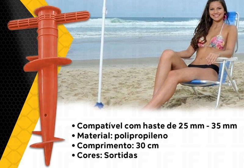 Imagem de Saca Areia Fixador Suporte De Guarda Sol Para Praia Camping - Belfix