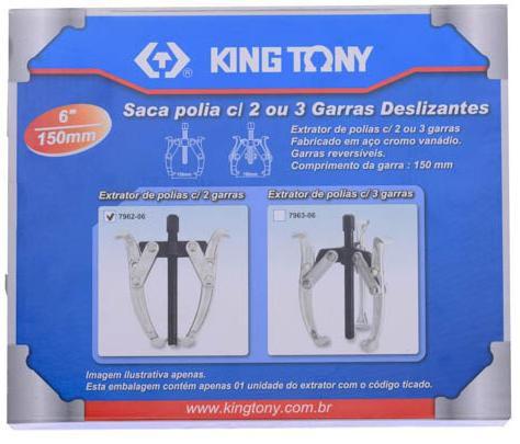 Imagem de Saca Polia Articulado 6" com 2 Garras King Tony - 7962-06