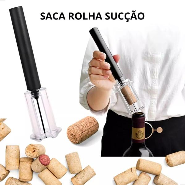 Imagem de Saca Rolhas Abridor De Vinho e Garrafas Por Pressão com Bomba de Ar Alfinete de Aço Inoxidável Removedor de Rolha