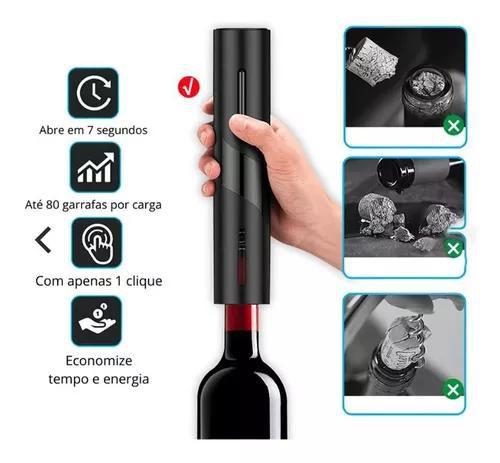 Imagem de Saca Rolhas Tampa Abridor Vinho Elétrico Automático Portátil