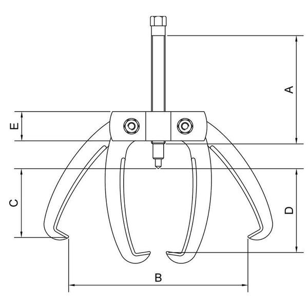 Imagem de Sacador Polias 2 Garras Rosca Fina 4'' 027004