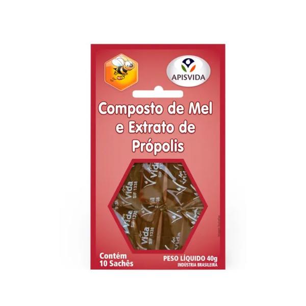 Imagem de Sache Composto de Mel e Extrato de Própolis Apisvida 40g