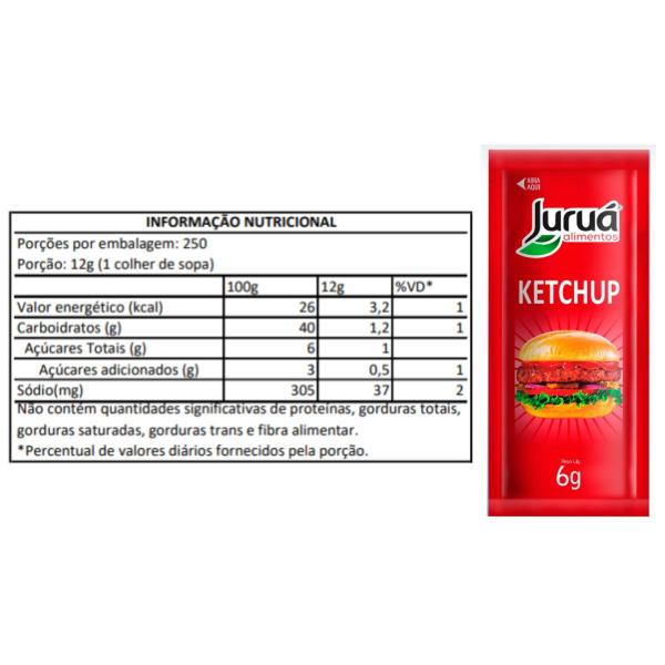 Imagem de Sachê Ketchup Tradicional Juruá 6g com 150 Unidades