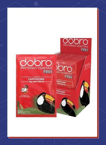 Sachê Proteína Cappuccino 10 un x 30g - Proteínas Vegetais - Dobro Imagem de Sachê Proteína Cappuccino 10 un x 30g - Proteínas Vegetais