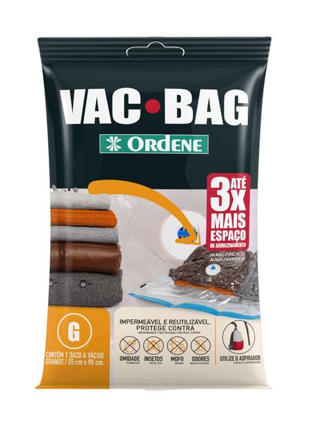 Imagem de Saco a Vácuo Organizador Grande Transparente 55x90cm Vac Bag Ordene