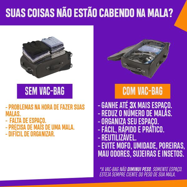 Imagem de Saco a Vácuo Plástico Embalagem Vac-Bag Trip Bag 60cm x40cm