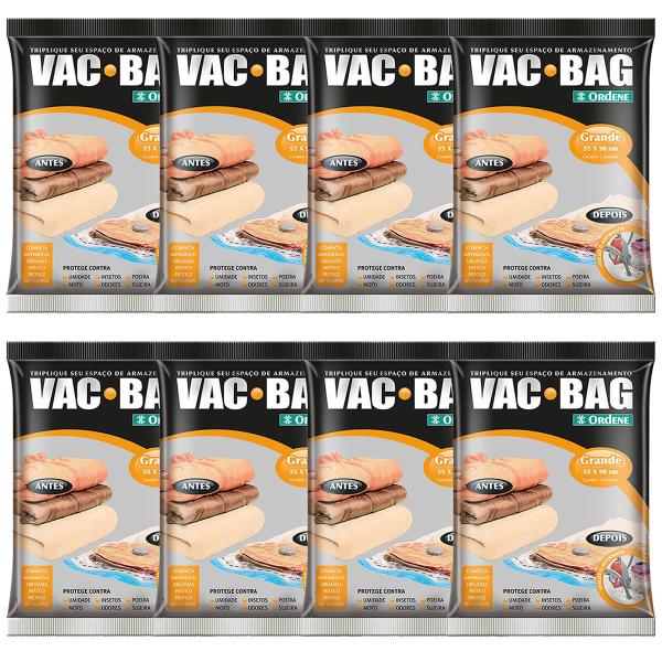 Imagem de Saco à Vácuo Vac Bag Ordene Grande 55x90 Original Kit 8 Und