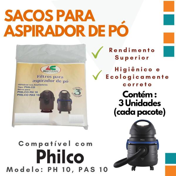 Imagem de Saco aspirador PHILCO PAS 10 impeza Diaria 6 unidades