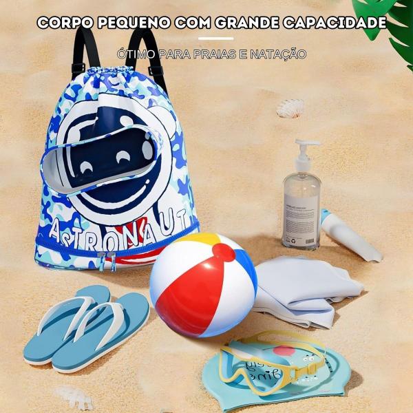 Imagem de Saco Bolsa Mochila Infantil Praia Natação Viagem Camping