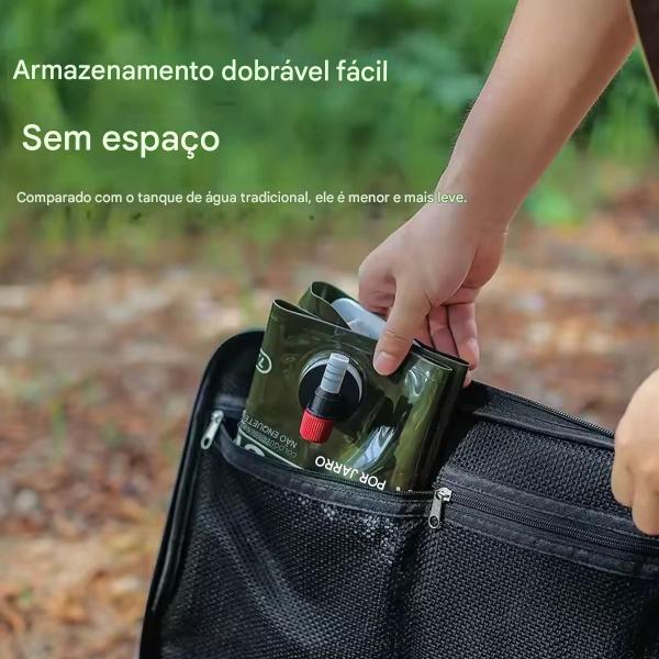 Saco de Água Dobrável Gold Sports Com Torneira 7.5 a 8 Litros Para Acampamento Imagem de Saco de Água Dobrável Gold Sports Com Torneira 7.5 a 8 Litros Para Acampamento