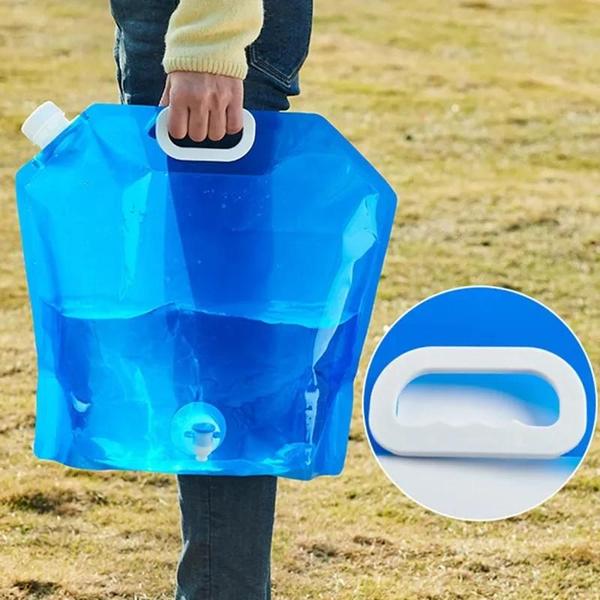 Imagem de Saco de Água Portátil Dobrável 5/10L - Ideal para Camping e Acampamentos