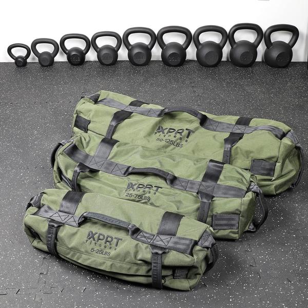 Imagem de Saco de areia de treino XPRT Fitness Heavy Duty Army Green Set 3