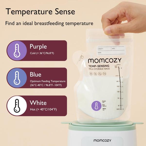 Imagem de Saco de armazenamento de leite materno Momcozy Temp-Sensing 200 unidades de 240 ml