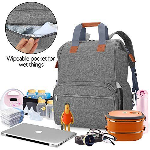 Saco de bomba de peito teamoy compatível com Spectra S1, S2, Medela e Cooler Bag, Tote conversível de bomba de peito e mochila com manga de laptop para mães trabalhadoras, cinza Imagem de Saco de bomba de peito teamoy compatível com Spectra S1, S2, Medela e Cooler Bag, Tote conversível de bomba de peito e mochila com manga de laptop para mães trabalhadoras, cinza