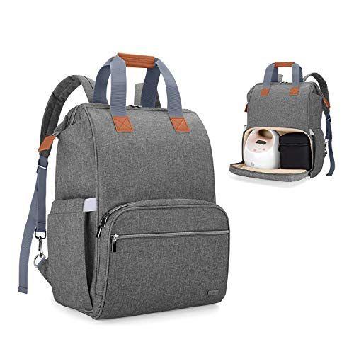 Saco de bomba de peito teamoy compatível com Spectra S1, S2, Medela e Cooler Bag, Tote conversível de bomba de peito e mochila com manga de laptop para mães trabalhadoras, cinza Imagem de Saco de bomba de peito teamoy compatível com Spectra S1, S2, Medela e Cooler Bag, Tote conversível de bomba de peito e mochila com manga de laptop para mães trabalhadoras, cinza
