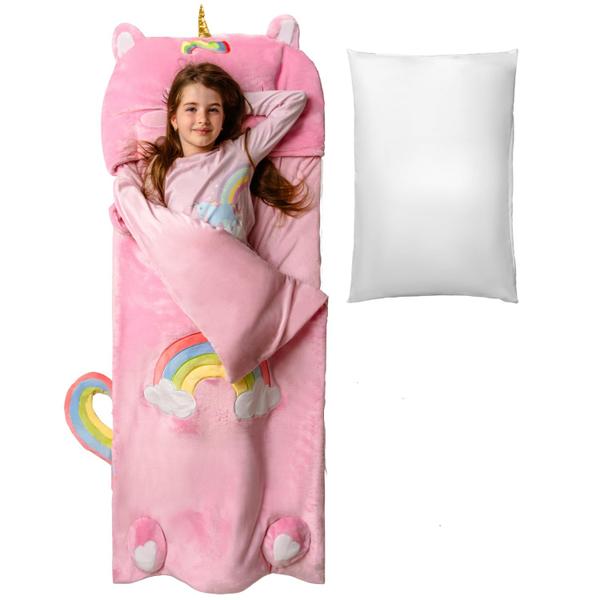 Imagem de Saco de dormir Bollepo Kids Unicorn Glow in The Dark com travesseiro