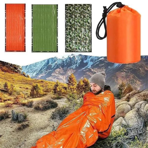 Imagem de Saco de Dormir de Emergência Térmico Mylar - Ultraleve, à Prova d'Água - Ideal para Camping e Hiking