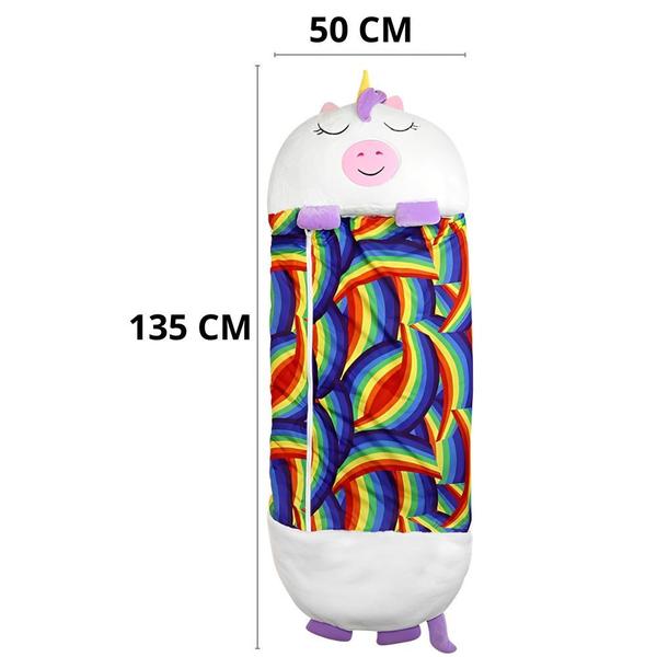 Imagem de Saco De Dormir Infantil 3em1 Travesseiro Vira Pelúcia Animais Algodão Plush 135x50 cm Confortável