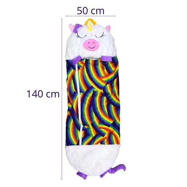 Imagem de Saco de dormir infantil vira mochila 140x50cm unicornio