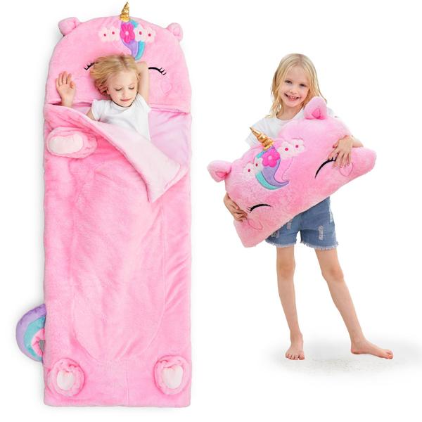 Imagem de Saco de dormir iPlay iLearn Kids Unicorn Toddler Girl de 1 a 8 anos