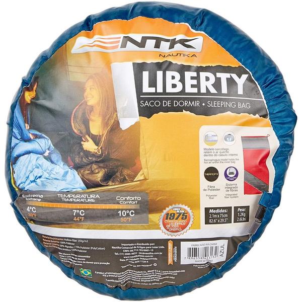 Imagem de Saco de Dormir Liberty Envelope 4 C a 10 C Azul com Preto  Nautika 