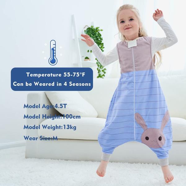 Imagem de Saco de dormir MICHLEY Toddler com pés sem mangas 1-3T azul