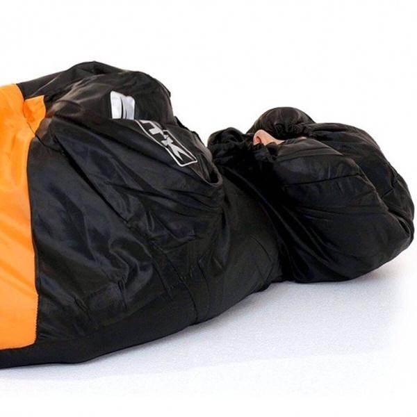 Imagem de Saco de Dormir Nautika Viper Solteiro 2,10m para Camping 5c à 12c Ntk com Bolsa de Transporte Laranja com Preto