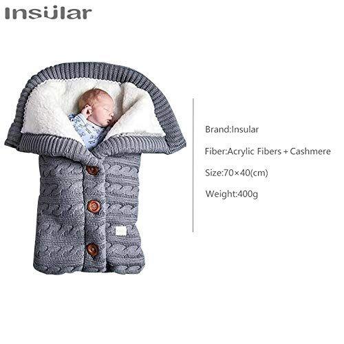 Imagem de Saco de dormir para bebês insular Warm Winter Knit Wool 0-12M (cinza)