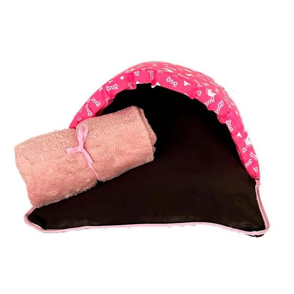 Imagem de Saco De Dormir Pet Impermeavel Téo Pink 02 Pçs Manta Rosa