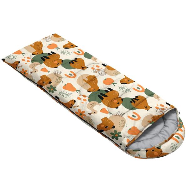 Imagem de Saco de dormir QOOMO Cartoon Orange Capybara Waterproof 3-Seas