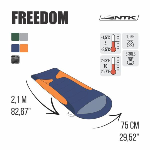 Imagem de Saco De Dormir Térmico Ntk Freedom -1,5ºc À -3,5ºc