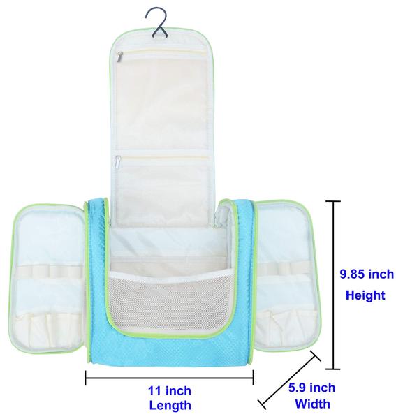 Imagem de Saco de Higiene Pessoal Suspenso Capacidade Extra Grande  Bolsas Premium Travel Organizer para homens e mulheres  Casa de banho de nylon impermeável durável, chuveiro, saco de maquilhagem para produtos de higiene pessoal, cosméticos, escovas (Aquamar