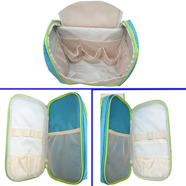 Saco de Higiene Pessoal Suspenso Capacidade Extra Grande Bolsas Premium Travel Organizer para homens e mulheres Casa de banho de nylon impermeável durável, chuveiro, saco de maquilhagem para produtos de higiene pessoal, cosméticos, escovas (Aquamar - Freegrace Imagem de Saco de Higiene Pessoal Suspenso Capacidade Extra Grande Bolsas Premium Travel Organizer para homens e mulheres Casa de banho de nylon impermeável durável, chuveiro, saco de maquilhagem para produtos de higiene pessoal, cosméticos, escovas (Aquamar