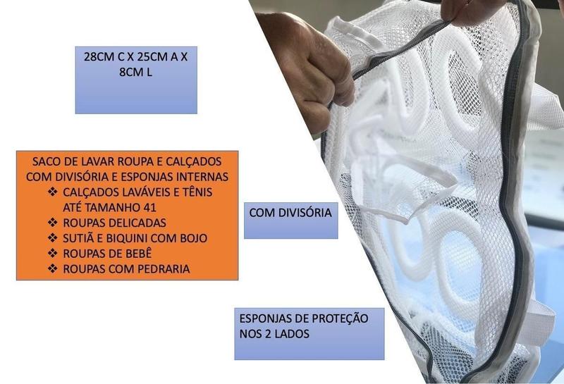 Imagem de Saco De Lavar Tênis Calçado Sapato Multiuso Máquina De Lavar