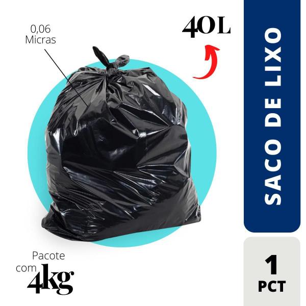 Imagem de Saco De Lixo 0,06 Resistente Com 4Kg -