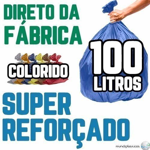 Imagem de Saco De Lixo 100 Litros 100 Un Colorido Super Reforçado