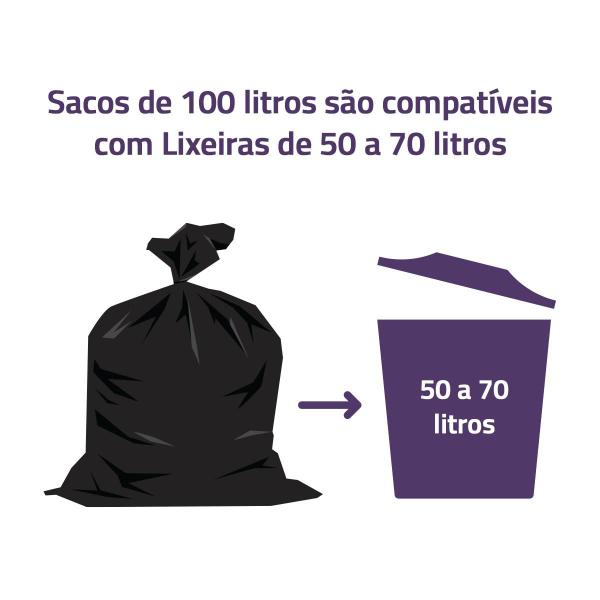 Imagem de Saco de Lixo 100 Litros Reforçado 100 Unidades