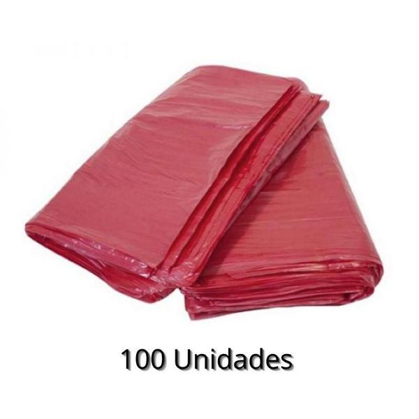 Imagem de Saco De Lixo 100 Litros Vermelho C/100 Unidades