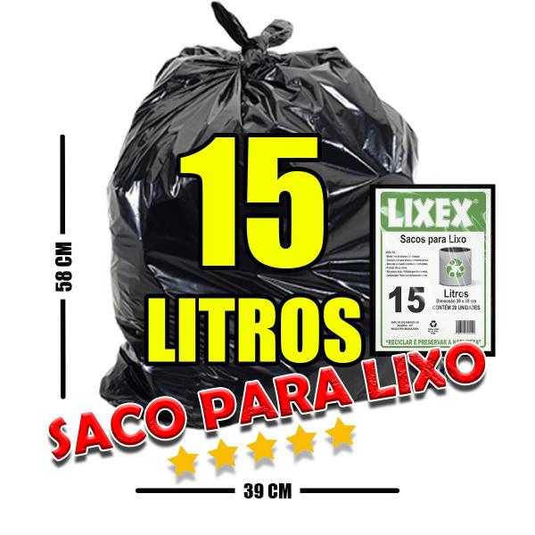 Imagem de Saco de Lixo 15 Litros Resistente  - 10 pacotes (200 sacos)